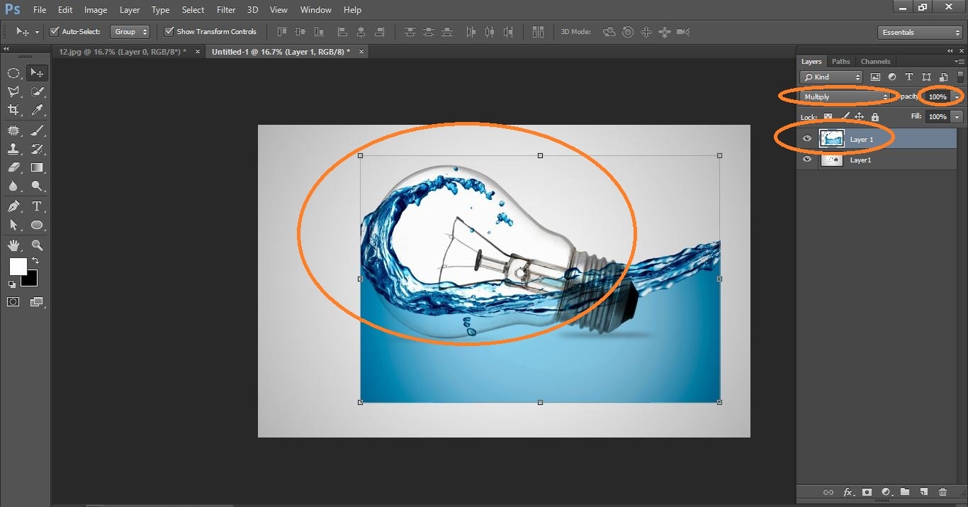 How to create Water Photo manipulation Bulbin Photoshop 