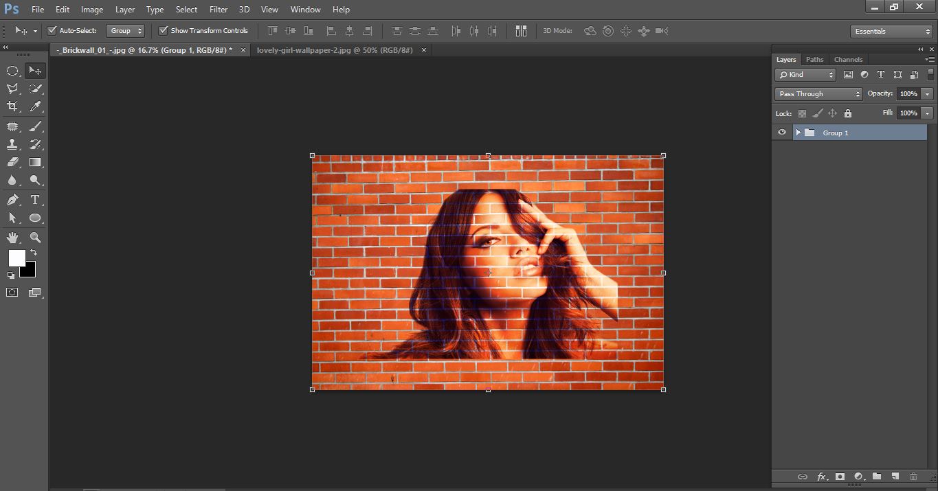 How to create Transform a Photo into a Brick Wall Portrait tin Photoshop 