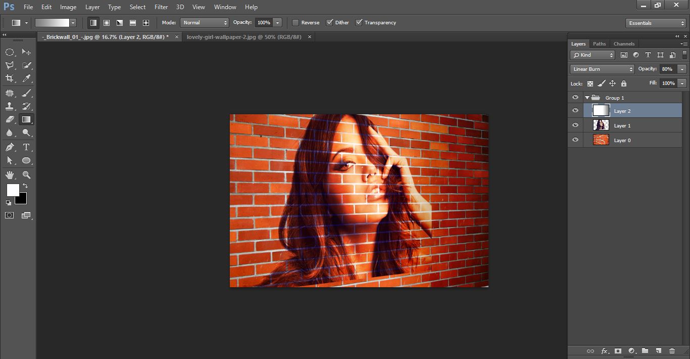 How to create Transform a Photo into a Brick Wall Portrait tin Photoshop 