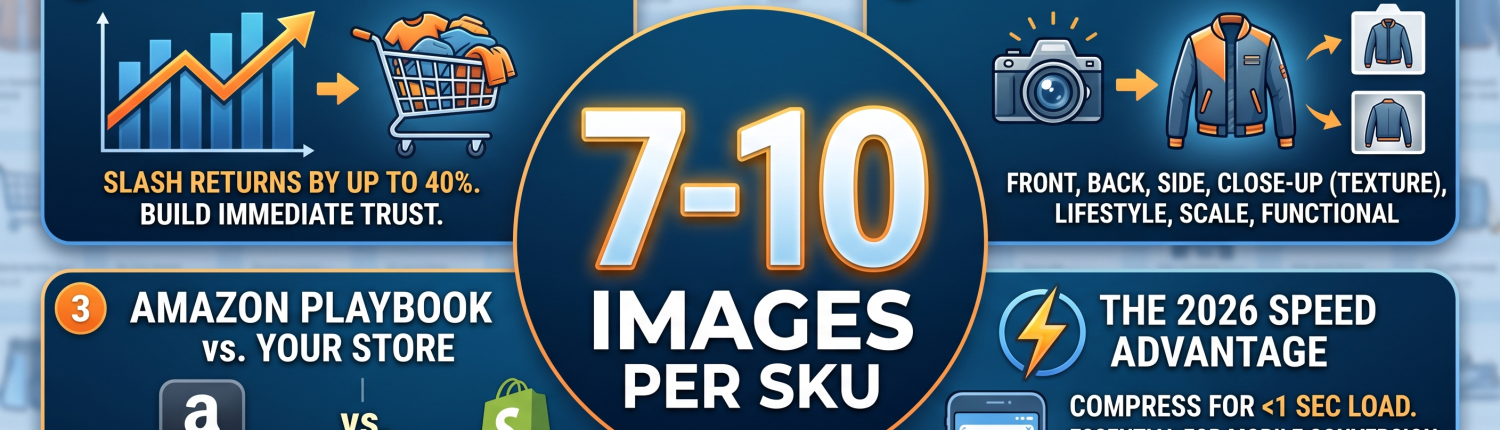 Optimized apparel product image count showing multiple clothing angles